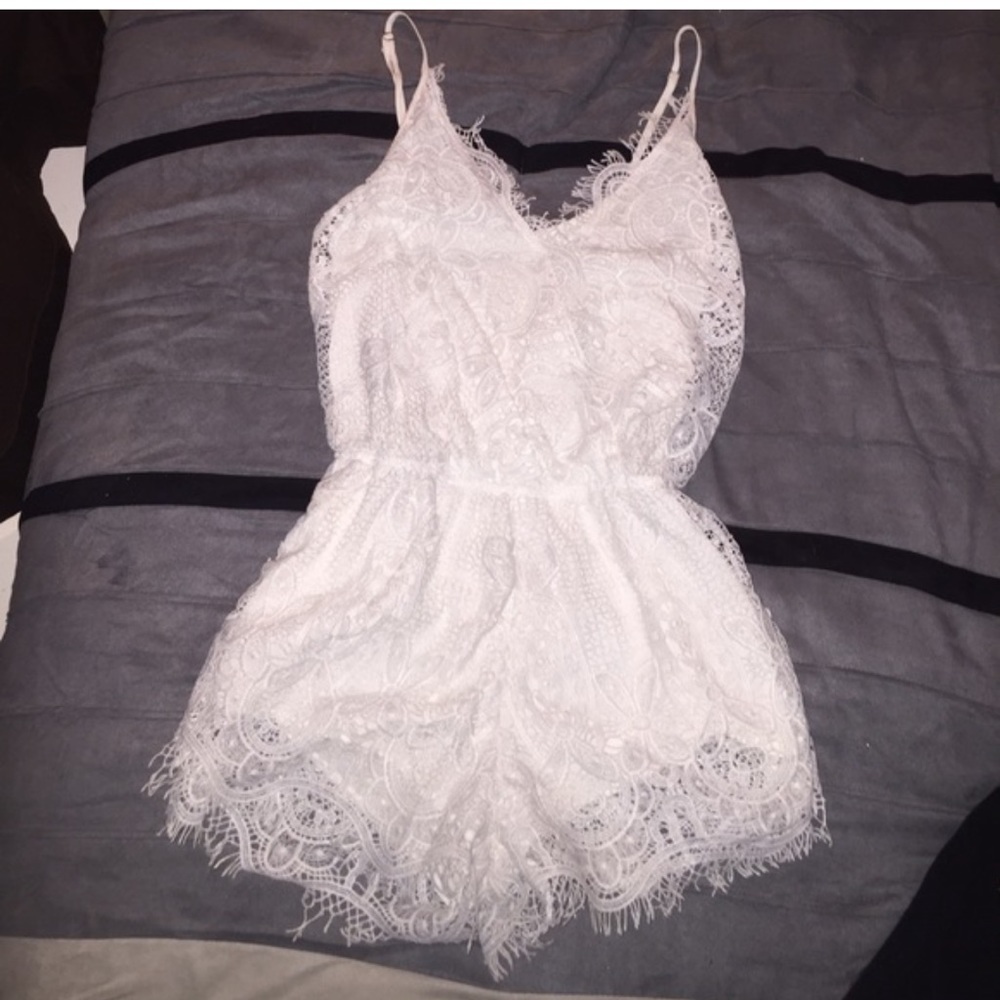 White lace romper